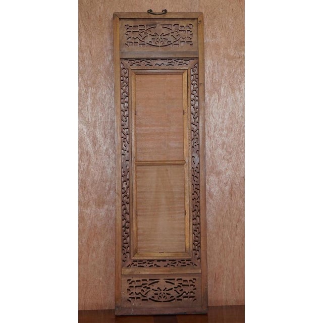 Gold Chinese Carved Wood Mirror Panel Depicting Bats Symbol of Happiness & Good Fortune For Sale - Image 8 of 10