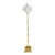 Vintage Mid-Century Modern Dresden Cut Crystal Floor Lamp With Flame Motif Shade For Sale