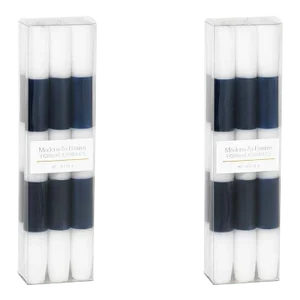 Modern & Festive Blue Formal Candle Set, 2 Packs of 6