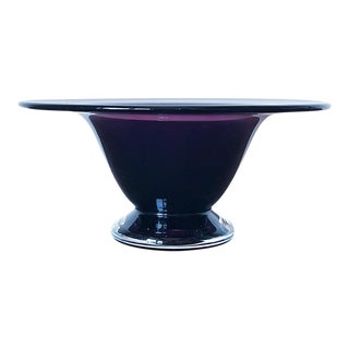 Mid-Century Murano Art Glass Vase in Purple For Sale