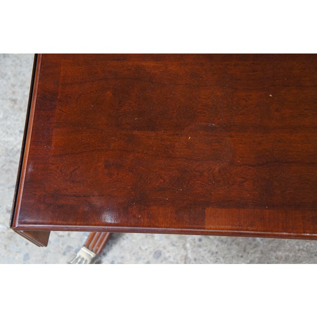 Late 20th Century Bombay Company Mahogany Drop Leaf Duncan Phyfe style Coffee Table Console For Sale - Image 6 of 10