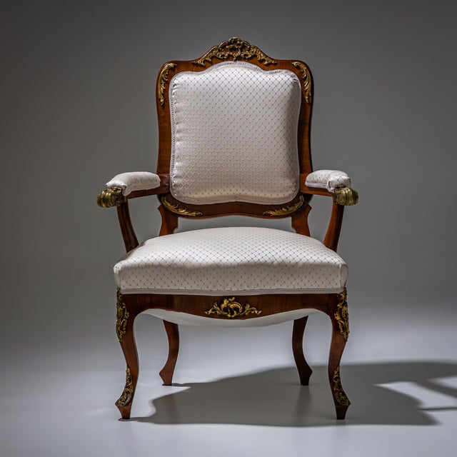 Antique Louis XV Style Armchair, 1880 For Sale - Image 6 of 6
