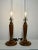 Mid-Century Modern Vintage Traditional Solid Wood-Turned & Brass Table Lamps, a Pair For Sale - Image 3 of 12