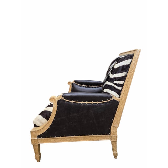 Vintage Frank Emilio Lounge Chair by Mattaliano Newly Reupholstered in Genuine Hide & Distressed Espresso Italian Leather...