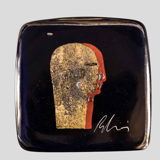Murano Cobalt Blue Glass Block Sculpture by Silvio Vigliaturo, 2000s For Sale - Image 4 of 11