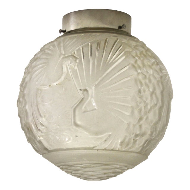 Large Art Deco French Ceiling Light from Muller Frères, 1920s For Sale