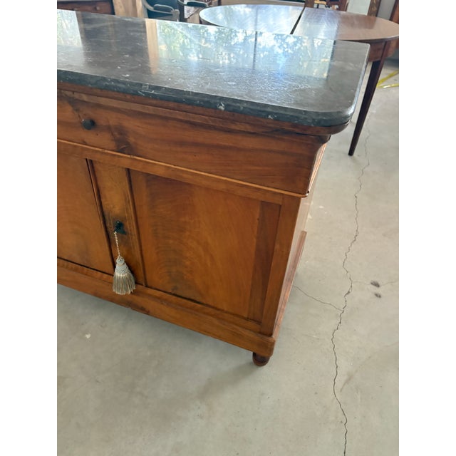 Mid 19th Century French Louis Philippe Marble Top Walnut Sideboard For Sale - Image 11 of 11