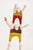 Yellow Vintage Mexican Folk Art - Lucha Libre Wrestlers Sculpture Hand-Painted Plaster For Sale - Image 8 of 8