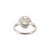 Metal Antique Platinum 1.75ctw Old European Cut Diamond Halo Filigree Engagement Ring, Size 6 For Sale - Image 7 of 9