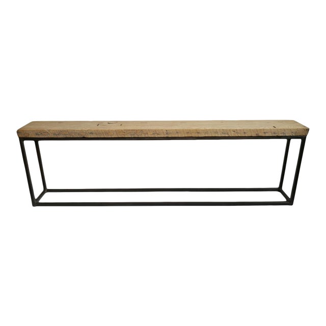 Narrow Old Plank Console Table For Sale