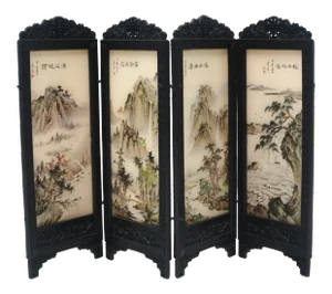Vintage Japanese Miniature Decorative Screen