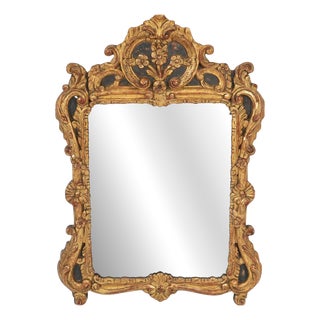 Antique French Giltwood Overmantel Rococo Mirror, 1700s For Sale