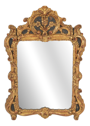 Antique French Giltwood Overmantel Rococo Mirror, 1700s