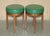 Super rare and highly collectable pair original rolex, green leather, boutique dealers watchmakers swivel stools a very...