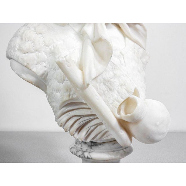 Marble Bust of a Girl with a Water Bottle. 1800s For Sale - Image 6 of 18