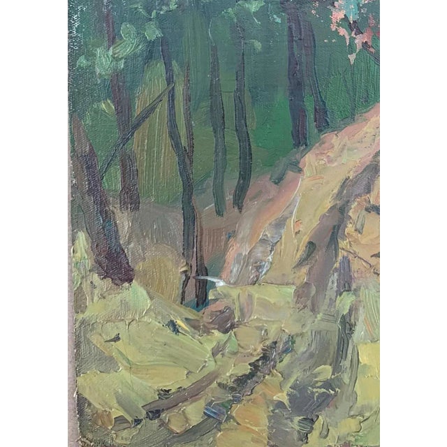 1960s 1960s Impressionism Oil Painting, Forest Landscape by Sokolovsky, 1960s 34-23 For Sale - Image 5 of 6