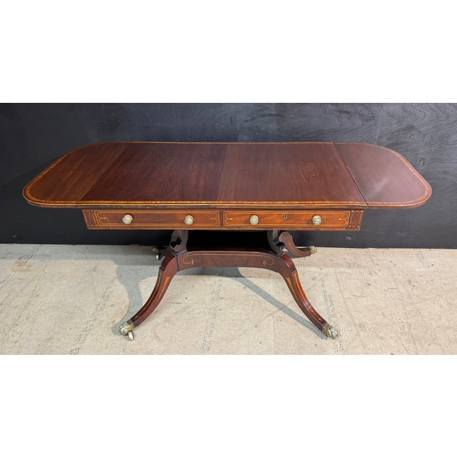 Georgian Inlaid Mahogany Sofa Table, 1820 For Sale - Image 3 of 18