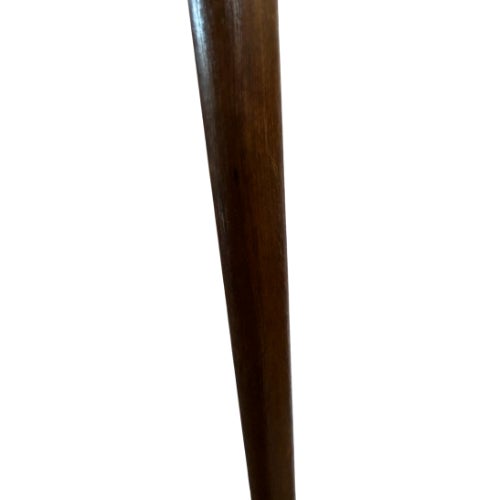 Brass Vintage 1950s Brass Torchiere Floor Lamp With Wood Stem and Tulip Shade For Sale - Image 8 of 10