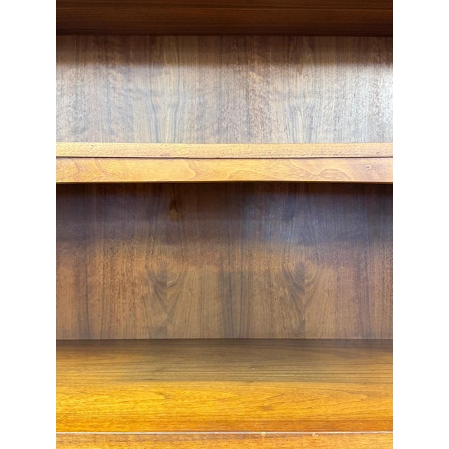 Vintage Lane MCM Hutch Rhythm Cane Door Bookcase Display China Cabinet Shelving For Sale - Image 15 of 17