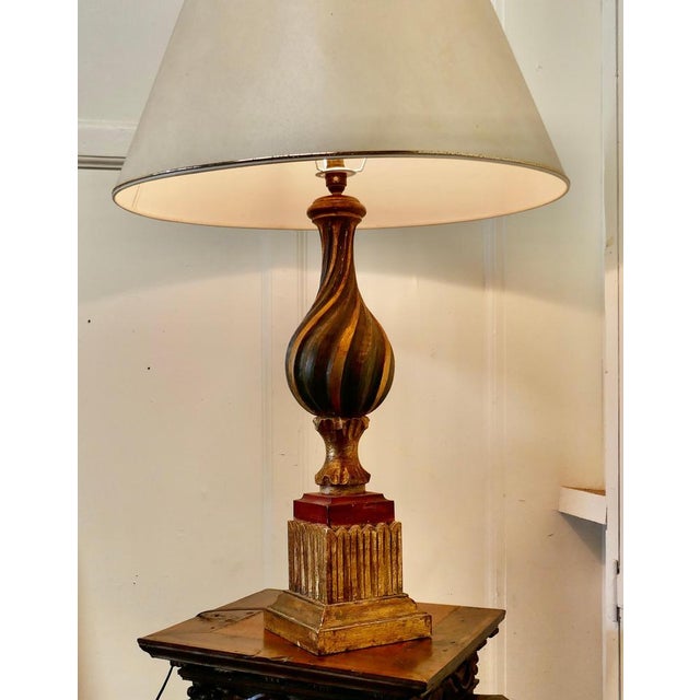 1920s Bulbous Folk Art Painted Spanish Lamp, 1920s For Sale - Image 5 of 9