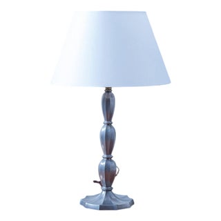 Art Deco Pewter Table Lamp, 1920s For Sale