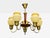 1950s 1950s Swedish Modern, Chandelier, Brass, Wood, Yellow Glass For Sale - Image 5 of 11