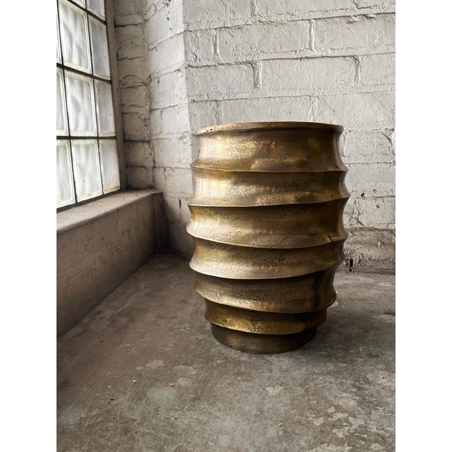 Contemporary Contemporary Bronze Toned Metal Organic Planter For Sale - Image 3 of 9