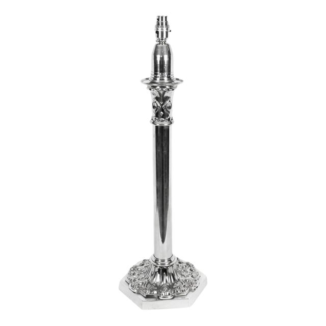 19th Century Large Silver Plated Table Lamp from Palmer & Co For Sale