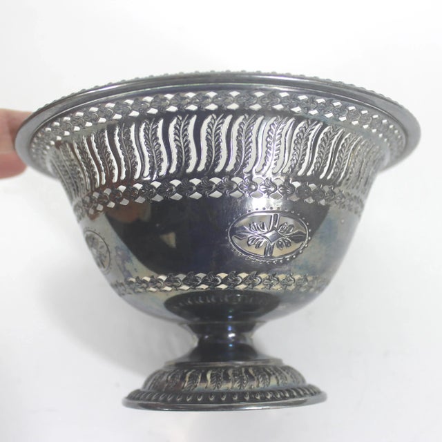 Antique Barker-Ellis Silver Plated Pedestal Sugar Basket Bowl Small Trinket Dish Catchall Candy Dish, Silver Plated Bowl For Sale - Image 4 of 9