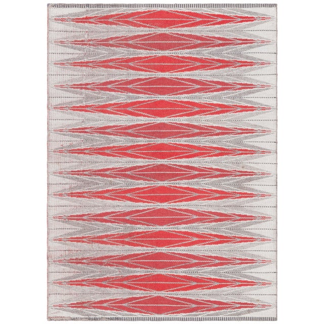 Vintage Double Sided Swedish Flat Weave Rug Doris Leslie Blau For Sale