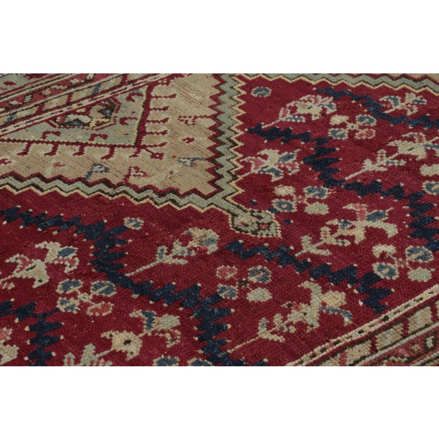 Late 18th Century Antique Ghiordes Runner Rug, Rich Red With Dense Floral Patterns - Rug & Kilim For Sale - Image 5 of 8