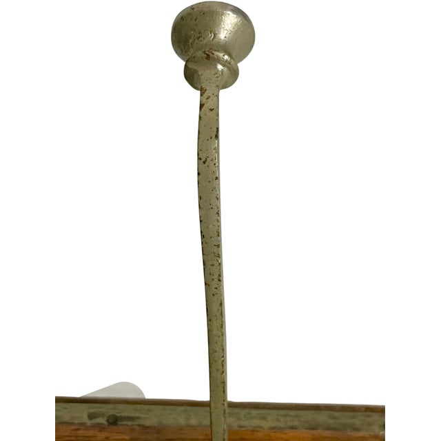Pair of Vintage French Mid Century Wood and Metal Double Wall Hooks on Wood Plaques For Sale - Image 16 of 18