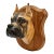 Vintage German Friedel "Panopticum Animale" Boxer Dog, Matte Ceramic Bust Wall Plaque For Sale