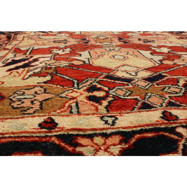 Traditional 1990s Traditional Bidjar Red and Beige Wool Rug With Floral Patterns For Sale - Image 3 of 6