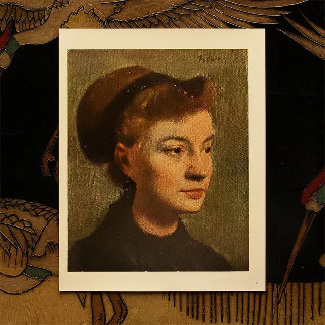 The School of Paris 1940s After Edgar Degas "Head of a Young Woman" Vintage Impressionist Print For Sale - Image 3 of 7
