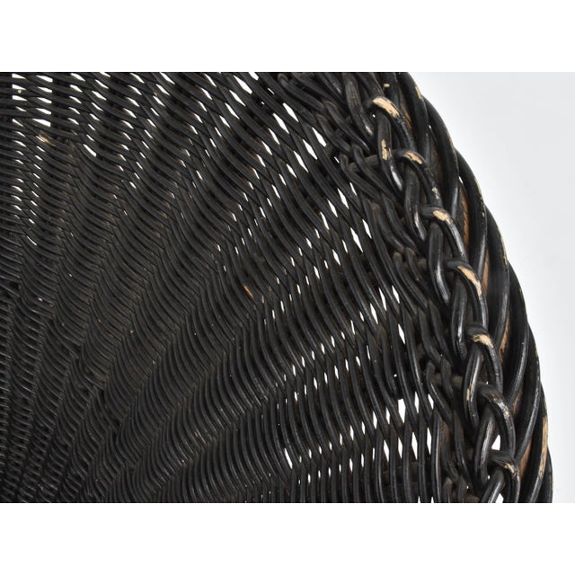 Black Set of Vintage Woven Wicker Armchairs by Egon Eiermann For Sale - Image 8 of 9