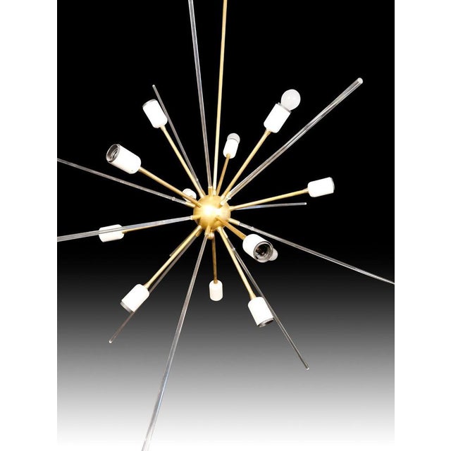 Metal Brass and Methacrylate Ceiling Light, 1980s For Sale - Image 7 of 14