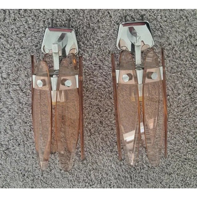 Mid-Century Modern Italian Wall Sconces in the Manner of Max Ingrand - A Pair For Sale - Image 3 of 10