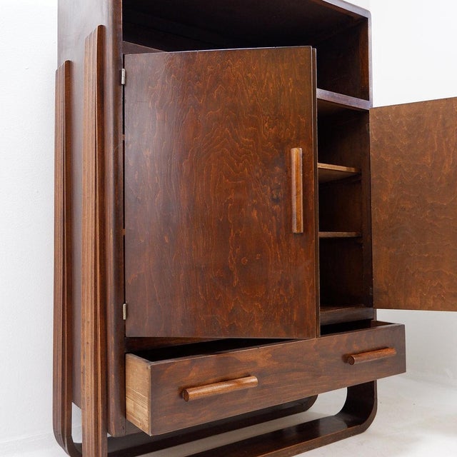 Vintage Art Deco Oak Cabinet, 1930s For Sale - Image 4 of 16