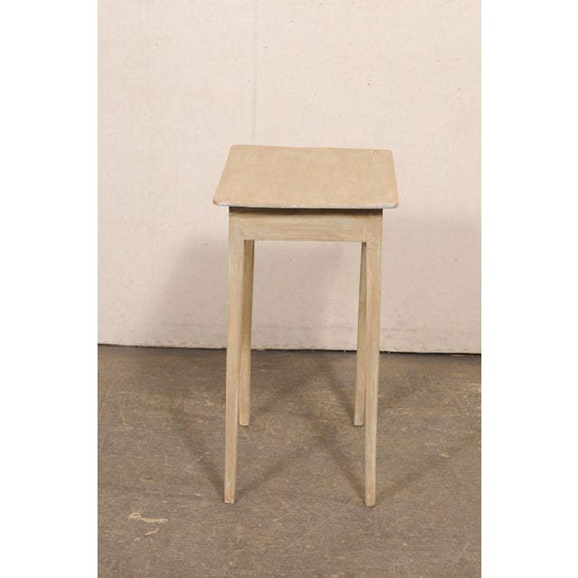 Early 20th Century Swedish Minimalist Beige Wood Side Table For Sale - Image 9 of 11