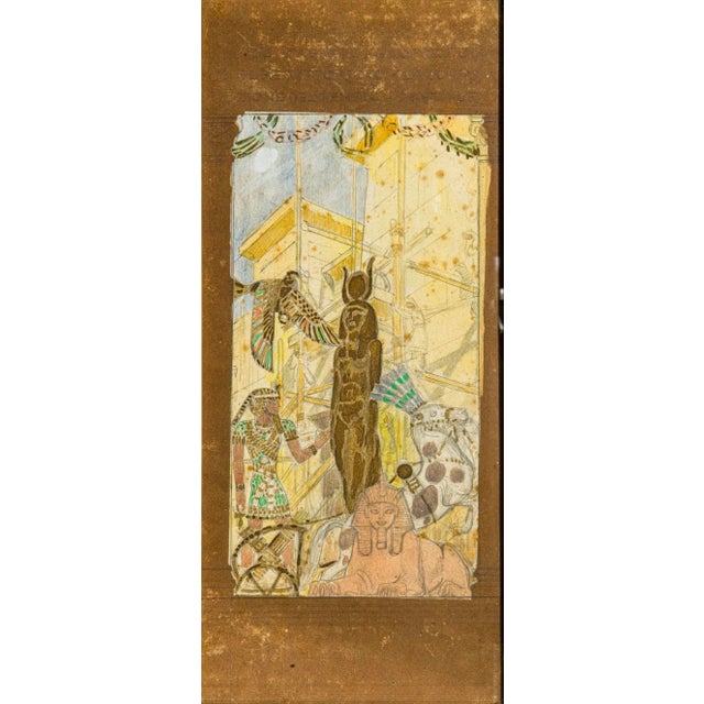 Wood Camillo Innocenti, Middle Eastern Scenes, Watercolors, 1926, Framed, Set of 2 For Sale - Image 7 of 9