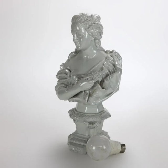 Antique Blanc De Chine Classical Pottery Bust of a Woman Signed C1890 For Sale - Image 4 of 18