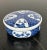 Lovely vintage porcelain trinket box by Takahashi. Blue and white Asian motif. Excellent condition. 3.75" diameter, 1.5"...