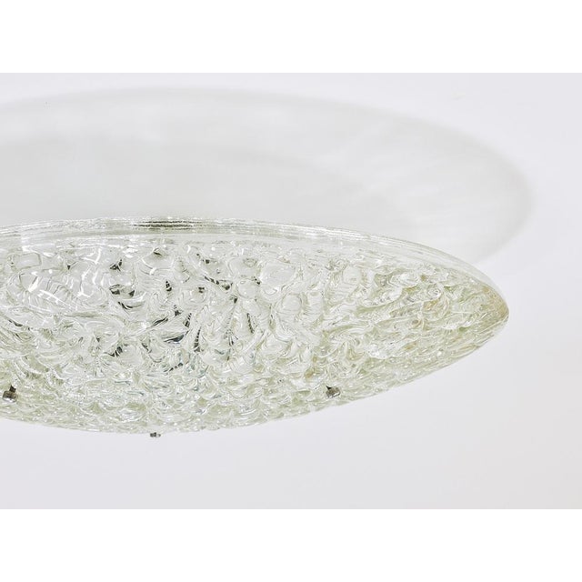 Large Mid-Century Austrian Textured Glass Flush Mount by J. T. Kalmar for Kalmar, 1960s For Sale - Image 6 of 18