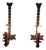Vintage Rustic Wall Lamps with Wrought Iron Frames, 1970s, Set of 2 For Sale