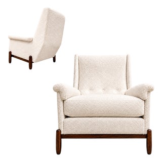 Jorge Jabour Club Chair in Brazilian Rosewood and Bouclé, Brazil, 1960s For Sale