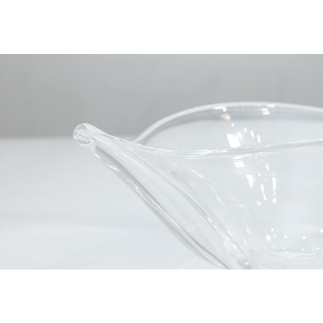 Steuben Signed Clear Crystal Glass Boat Shaped Bowl For Sale In Detroit - Image 6 of 6