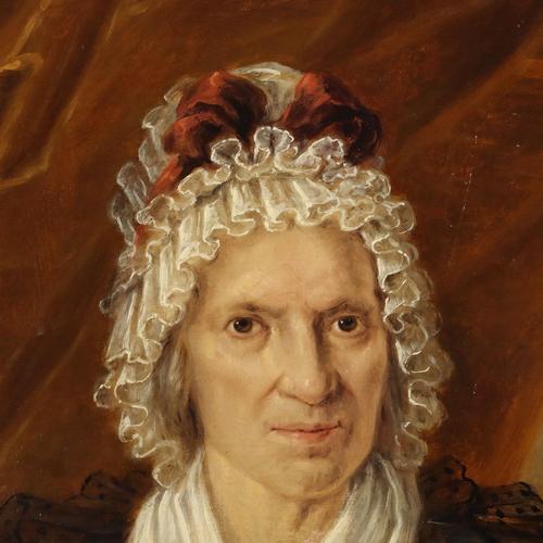 Portrait of a Noblewoman, 1800s, Oil Painting For Sale - Image 4 of 12