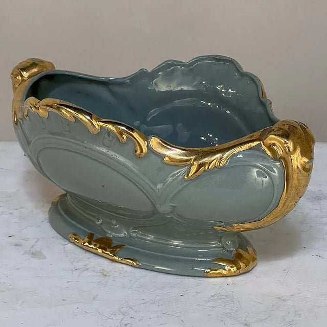 Early 20th Century Art Deco Period Painted Porcelain Jardiniere Planter For Sale - Image 4 of 13