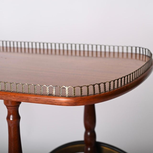 Mid-Century Italian Mahogany and Brass Serving Bar Cart, 1960s For Sale - Image 18 of 18